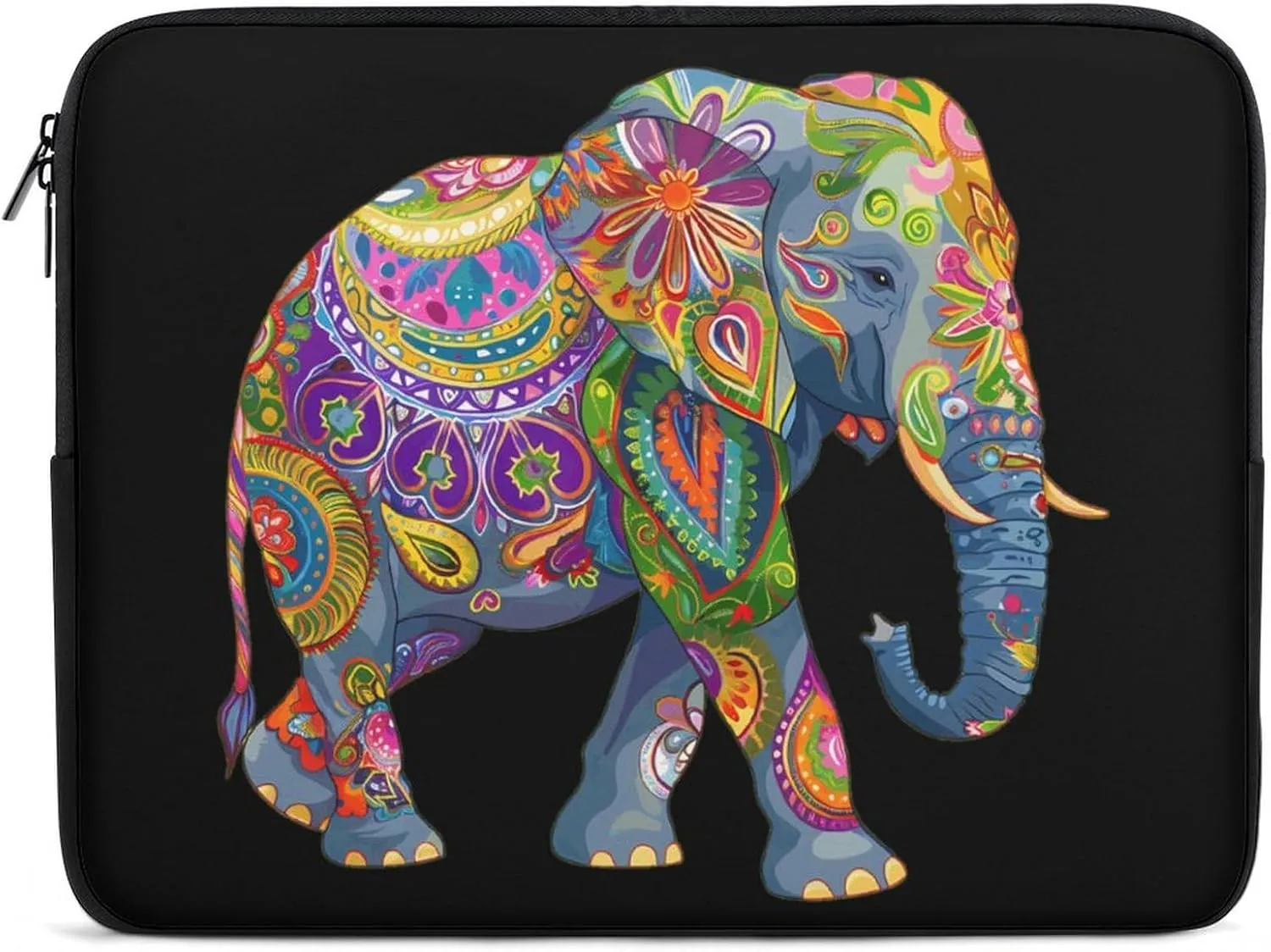 Boho Painted Elephant Personalized Laptop Bag Business Casual Laptop Cases Slim Computer Bag Briefcase