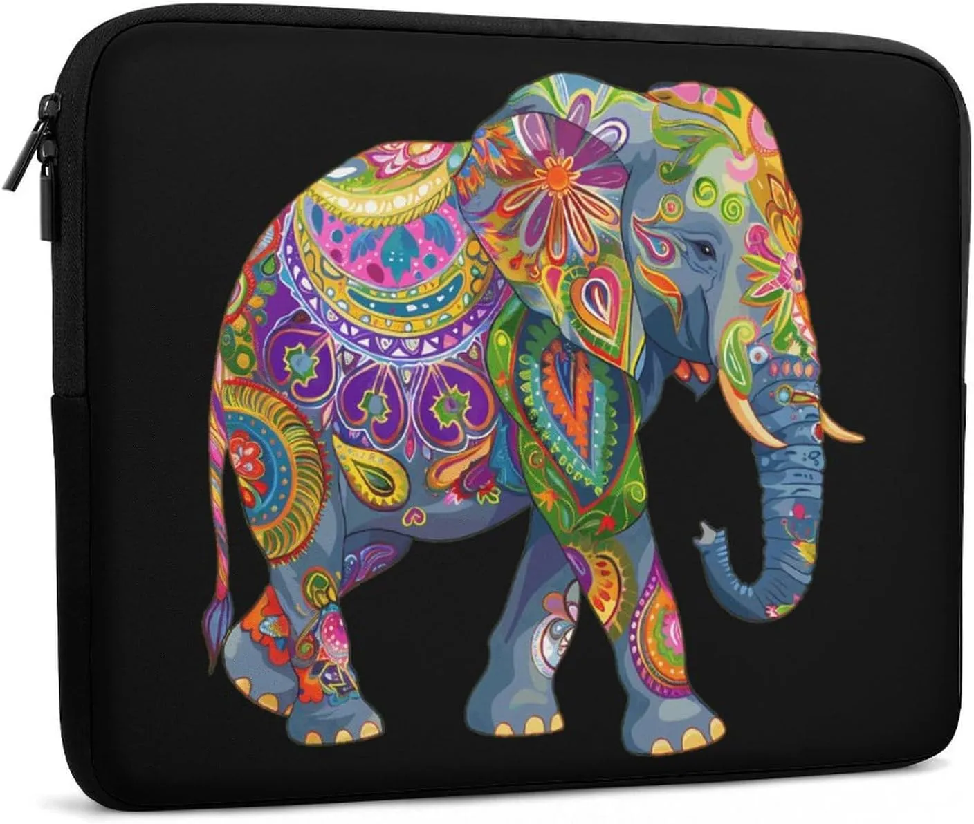 Boho Painted Elephant Personalized Laptop Bag Business Casual Laptop Cases Slim Computer Bag Briefcase