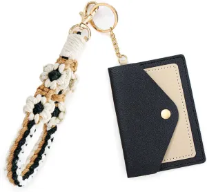 Boho Wristlet Keychain Wristlet Wallet for Women Macrame Wrist Lanyard Flower Keychain