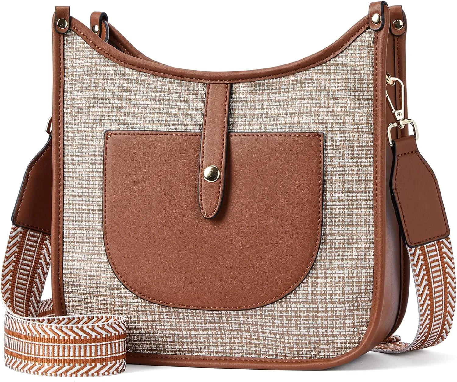 BOSTANTEN Crossbody Bags for Women Trendy Vegan Leather Hobo Handbags Fashion Shoulder Purse with Adjustable Guitar Strap