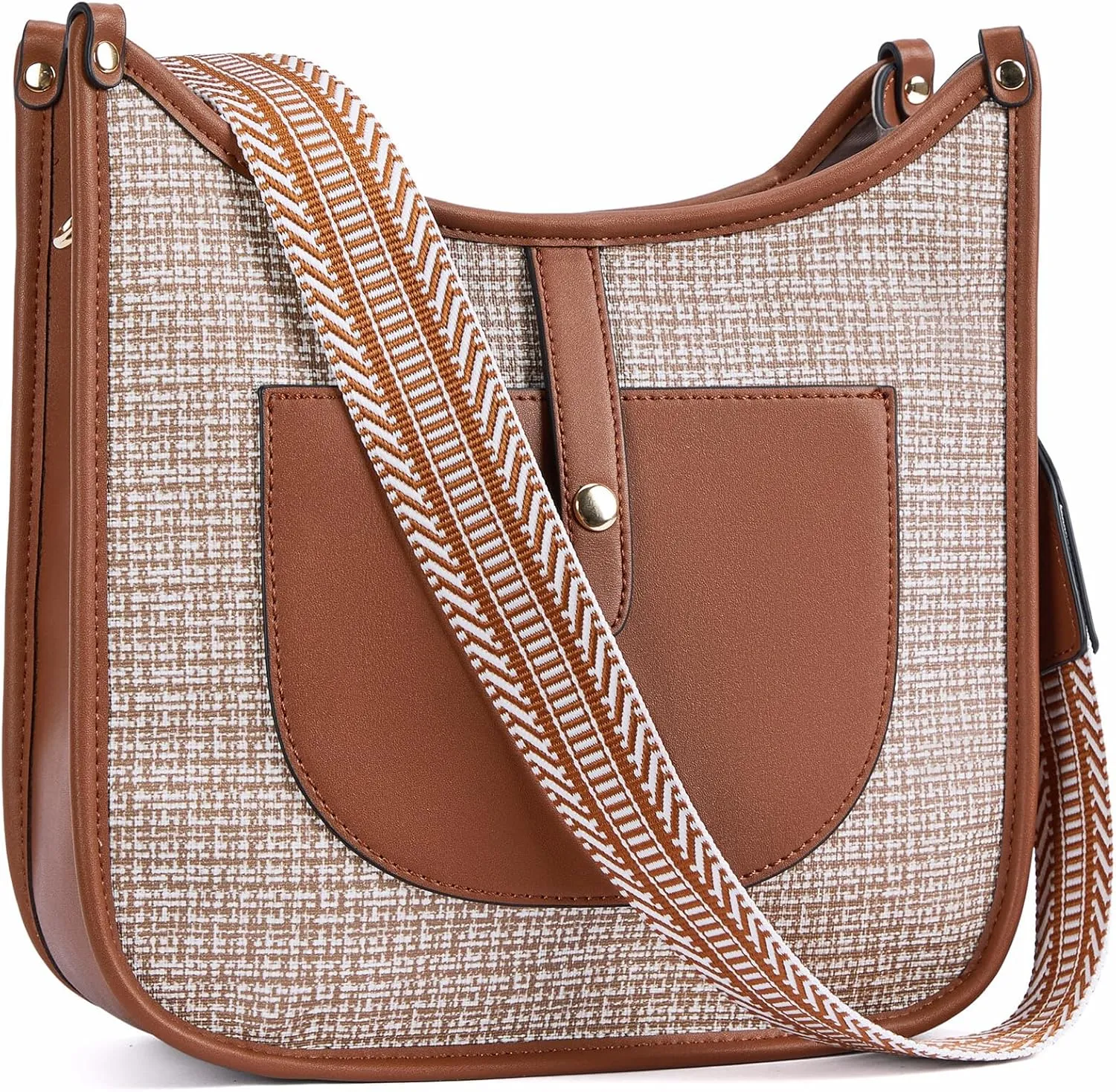 BOSTANTEN Crossbody Bags for Women Trendy Vegan Leather Hobo Handbags Fashion Shoulder Purse with Adjustable Guitar Strap