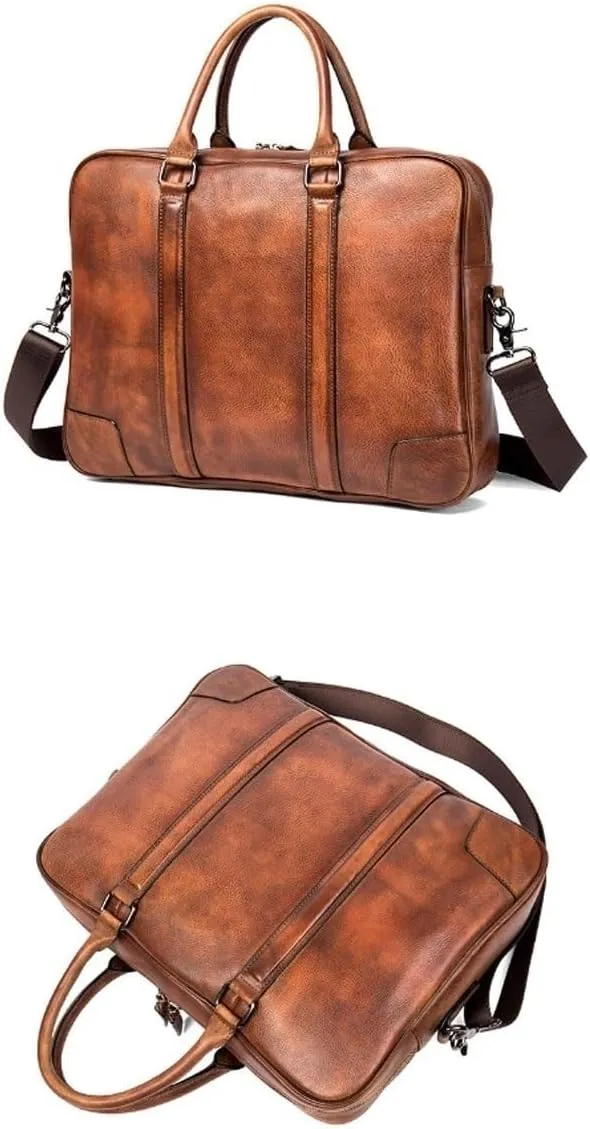Briefcases Men's Genuine Leather Large Messenger Shoulder Bags Laptop Bags Casual Daypacks Handbags