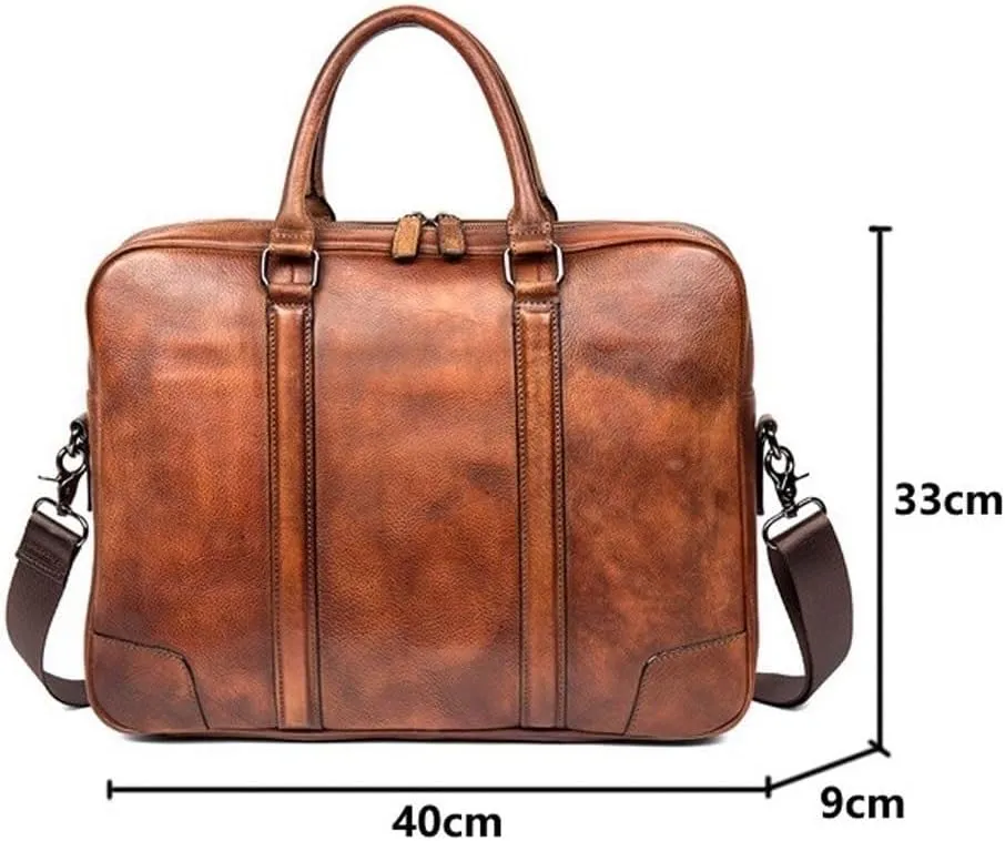 Briefcases Men's Genuine Leather Large Messenger Shoulder Bags Laptop Bags Casual Daypacks Handbags