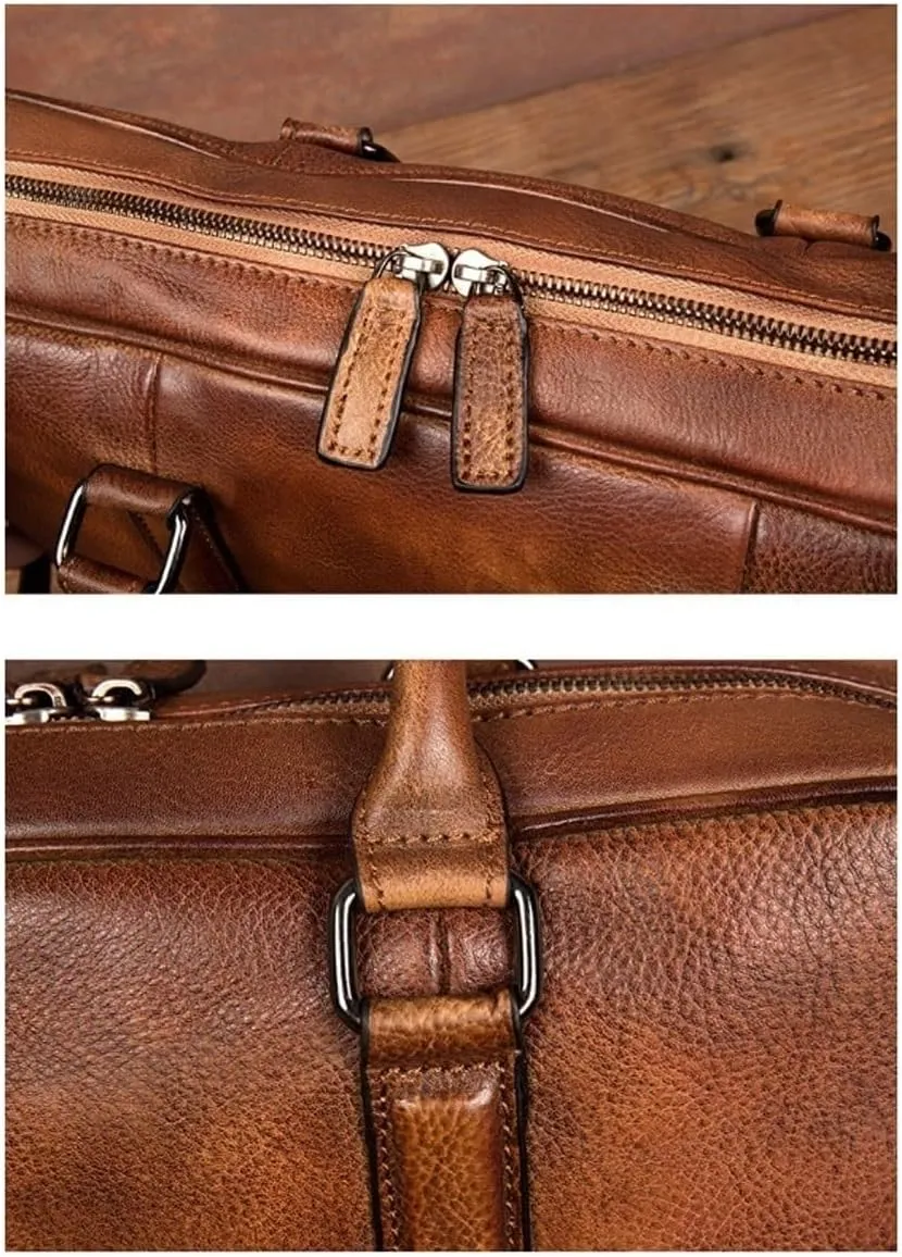Briefcases Men's Genuine Leather Large Messenger Shoulder Bags Laptop Bags Casual Daypacks Handbags
