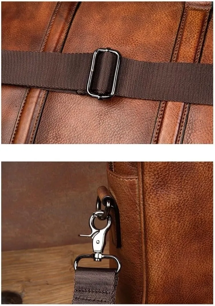 Briefcases Men's Genuine Leather Large Messenger Shoulder Bags Laptop Bags Casual Daypacks Handbags