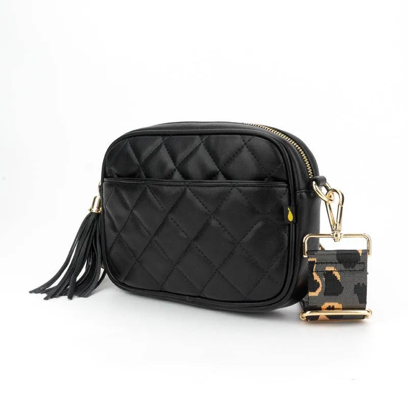 Brown Quilted Courtney Crossbody- no strap
