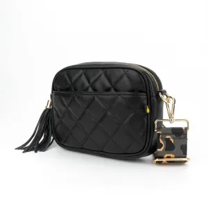 Brown Quilted Courtney Crossbody- no strap