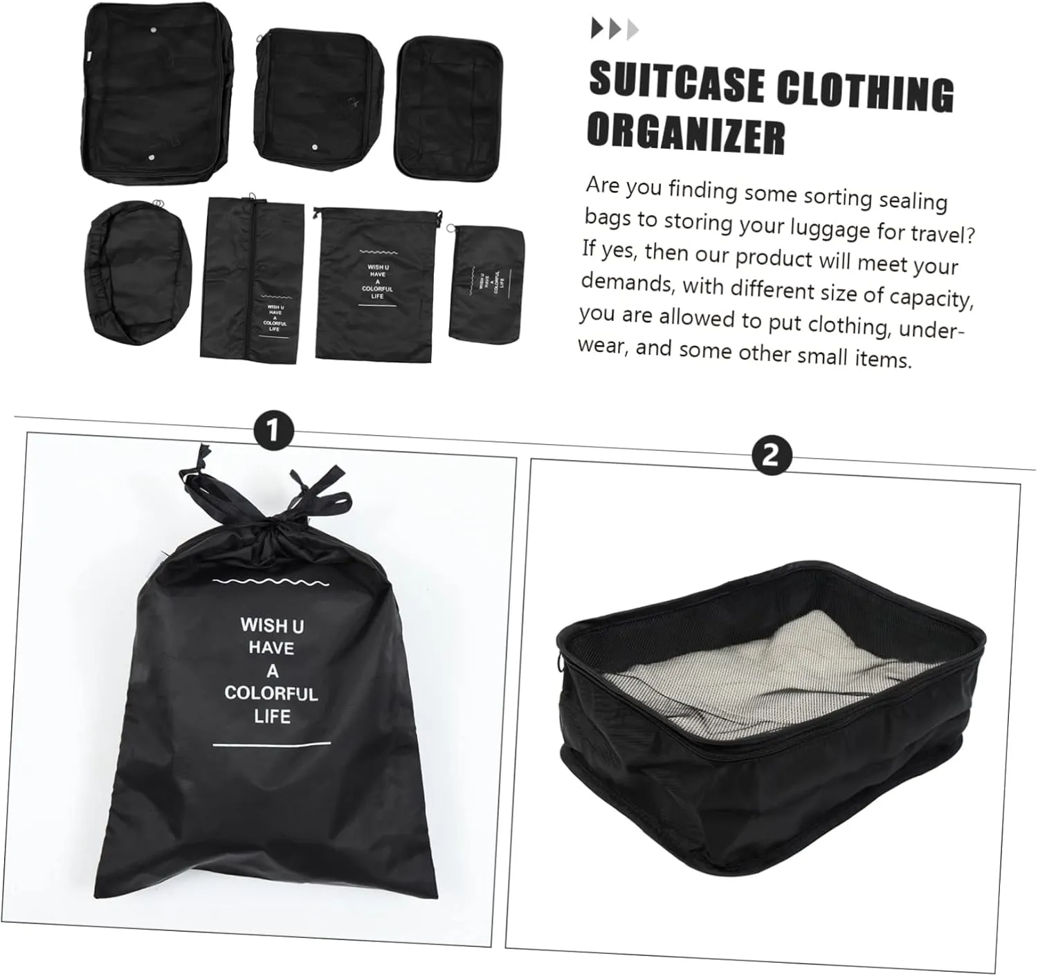 Cabilock 1 Set Travel Laundry Bags Lightweight Luggage Clothes Bags for Organization