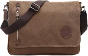 Canvas Leather Crossbody Bag Men Messenger Bags Shoulder Bag Casual Travel school Bags