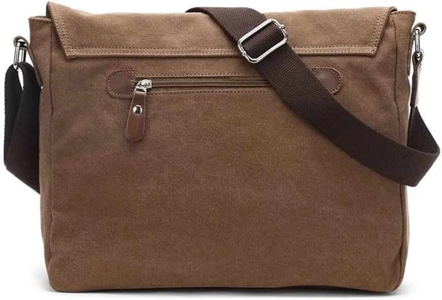 Canvas Leather Crossbody Bag Men Messenger Bags Shoulder Bag Casual Travel school Bags