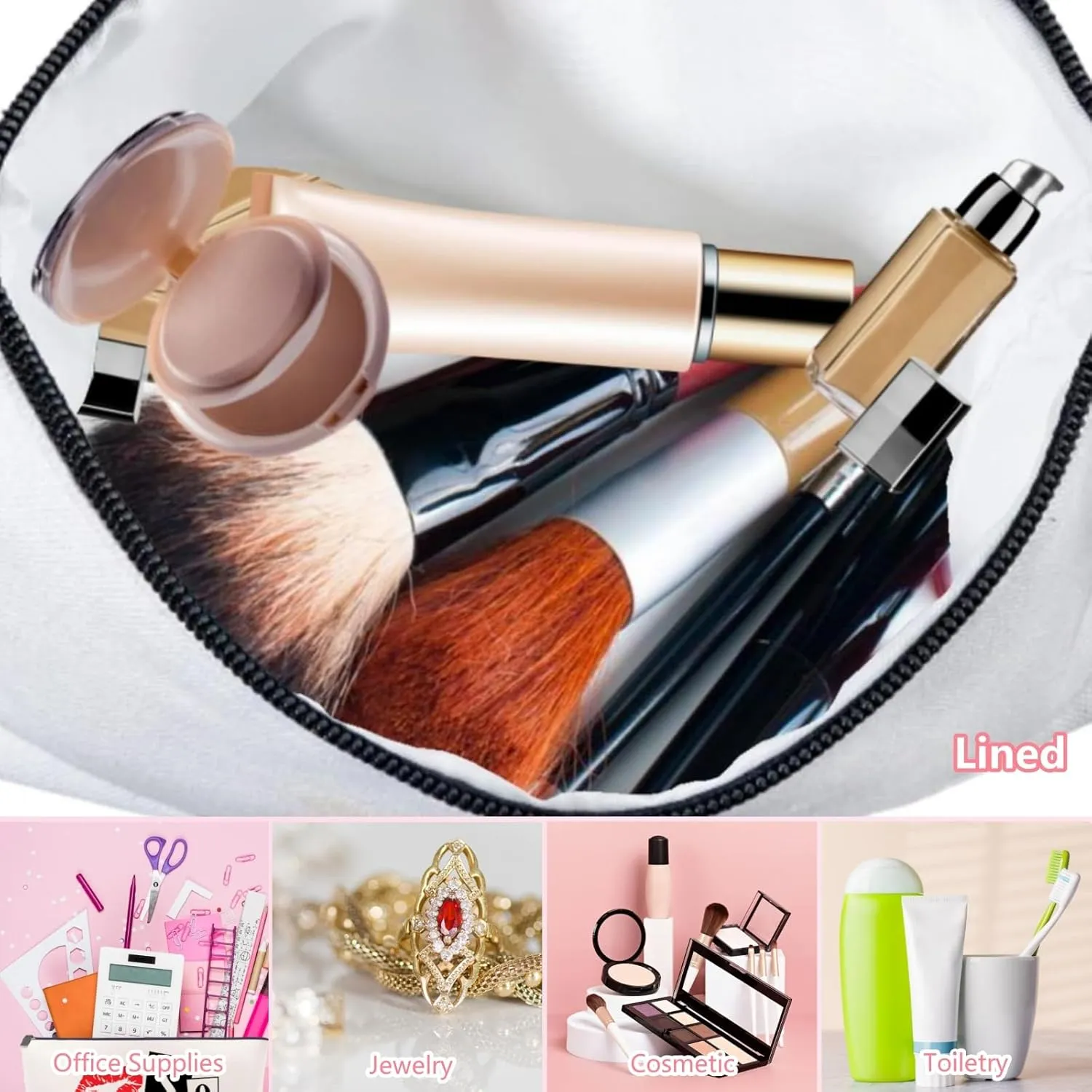 Canvas Makeup Bag for Women with Wristband Lanyards, Personalized Nurse Cosmetic Bags, Travel Toiletry Makeup Organizer Zipper Pouch for Birthday Gifts