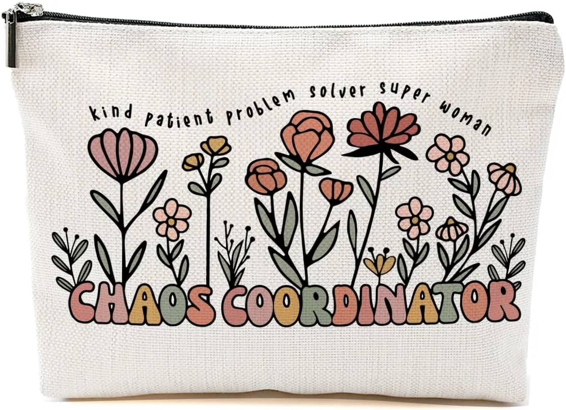 Chaos Coordinator Makeup Bag - Office Gifts Supplies for Women, Boss Day Birthday Graduation Thank You Gifts for Female Teacher Colleagues Coworker Cosmetic Bag