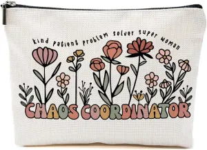 Chaos Coordinator Makeup Bag - Office Gifts Supplies for Women, Boss Day Birthday Graduation Thank You Gifts for Female Teacher Colleagues Coworker Cosmetic Bag