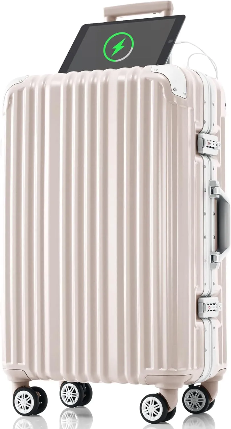 Chic Pink Travel Trolley Case for Stress-Free Journeys, Lightweight Aluminum Frame with USB Port, Spinner Wheels for Maneuvering