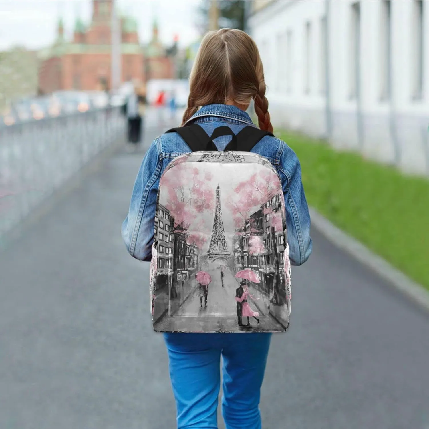Chic Romantic Paris Eiffel Tower Large Travel Laptop Backpack Durable Computer Bag for Men Women School Bookbag Work