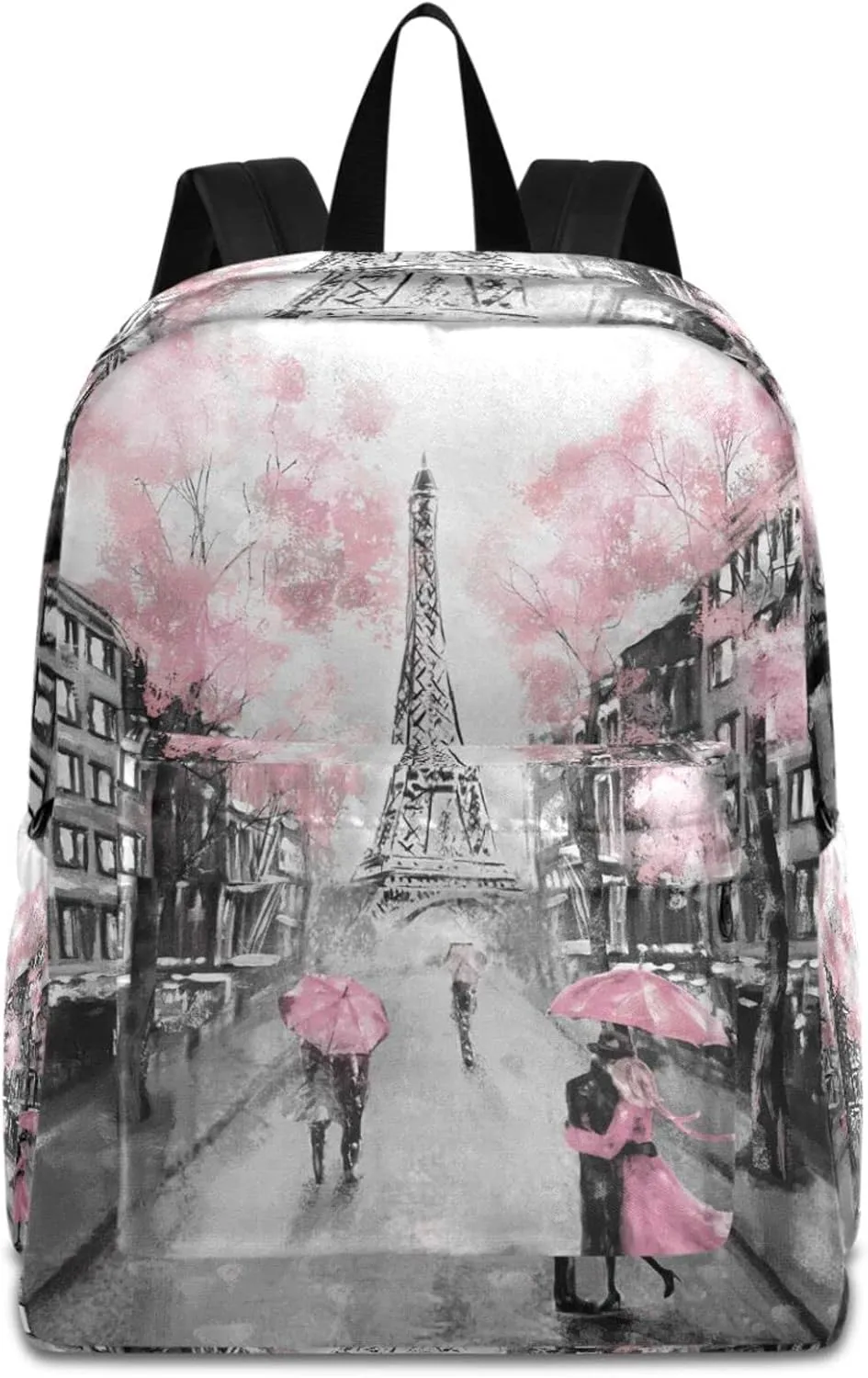 Chic Romantic Paris Eiffel Tower Large Travel Laptop Backpack Durable Computer Bag for Men Women School Bookbag Work