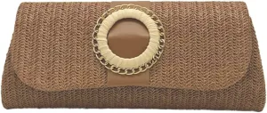 Chic Straw Clutch Purses for Women Evening Bag Formal Clutch Handbags Summer Straw Beach Bag Dressy Purse for Party Wedding