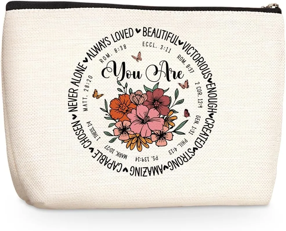 Christian Gifts for Women Inspirational Makeup Bag Faith Based Gifts Appreciation Gifts Religious Gifts for Women Friends Grandma Bestie Cosmetic Bag Mothers Day Christmas Birthday Gifts Travel Pouch