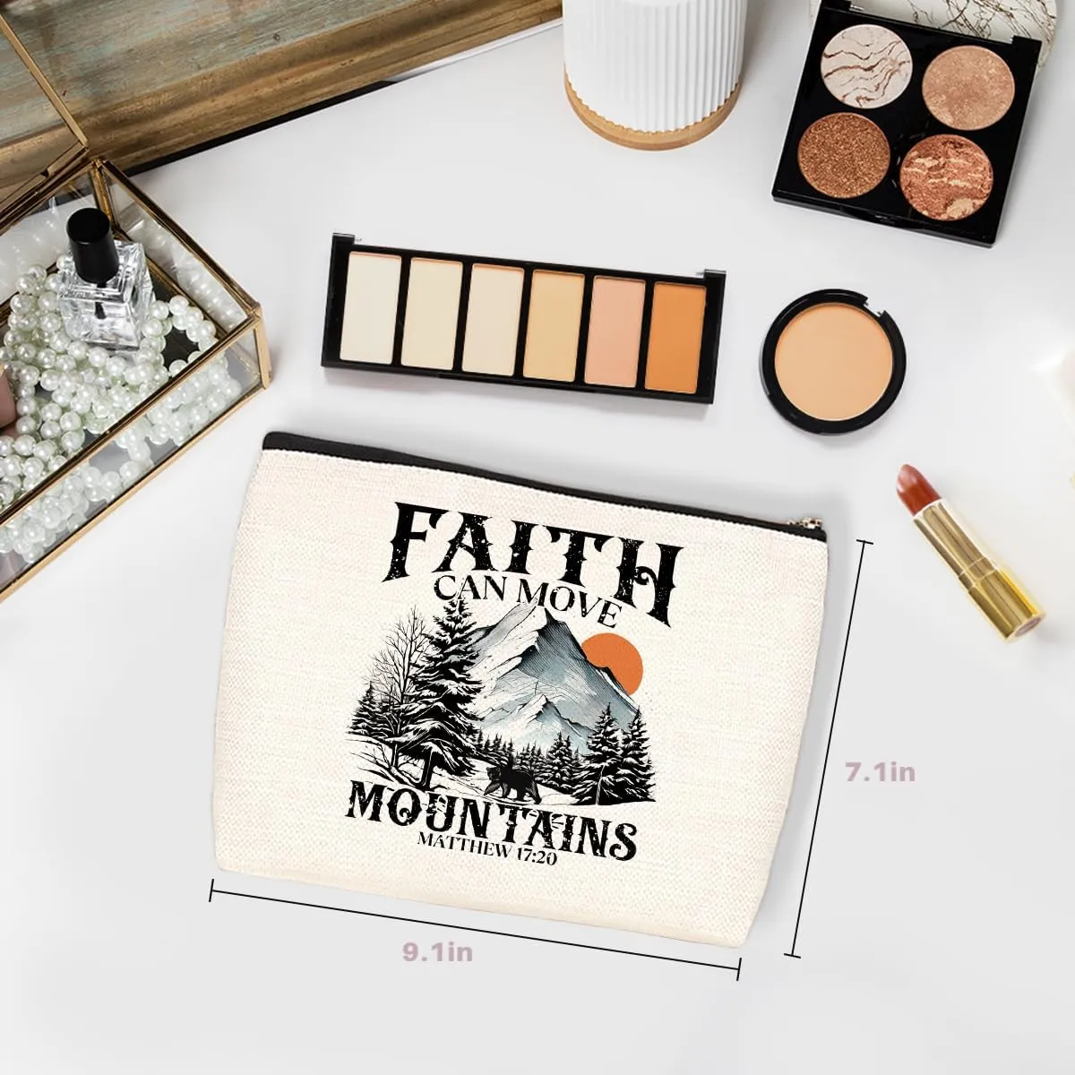 Christian Gifts for Women Makeup Bag Faith Based Gifts Cosmetic Bag Christmas Birthday Inspirational Bible Religious Gifts for Women Girls Friends Mom Book Accessories Travel Toiletry Bag