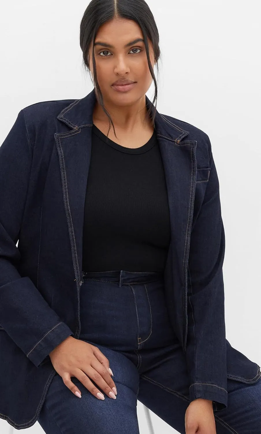City Chic PLUS SIZE WEST END DARK DENIM JACKET