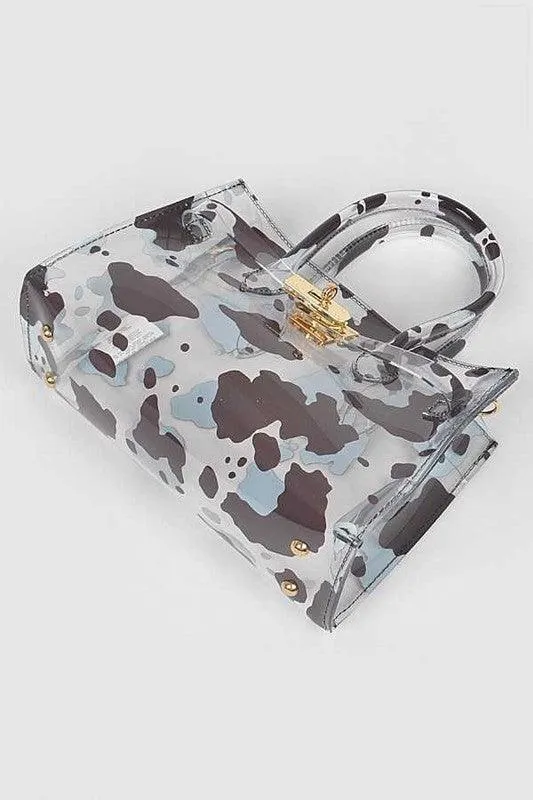 Cleared Cow Print Convertible Bag