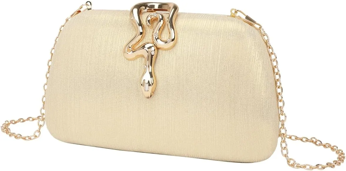 Clutch Purses for Women Formal Snake Buckle Sparkly Evening Handbag Chic Evening Clutch Bag for Prom Wedding Party