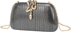 Clutch Purses for Women Formal Snake Buckle Sparkly Evening Handbag Chic Evening Clutch Bag for Prom Wedding Party