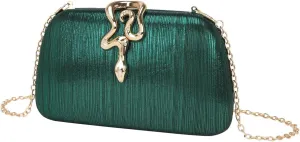 Clutch Purses for Women Formal Snake Buckle Sparkly Evening Handbag Chic Evening Clutch Bag for Prom Wedding Party