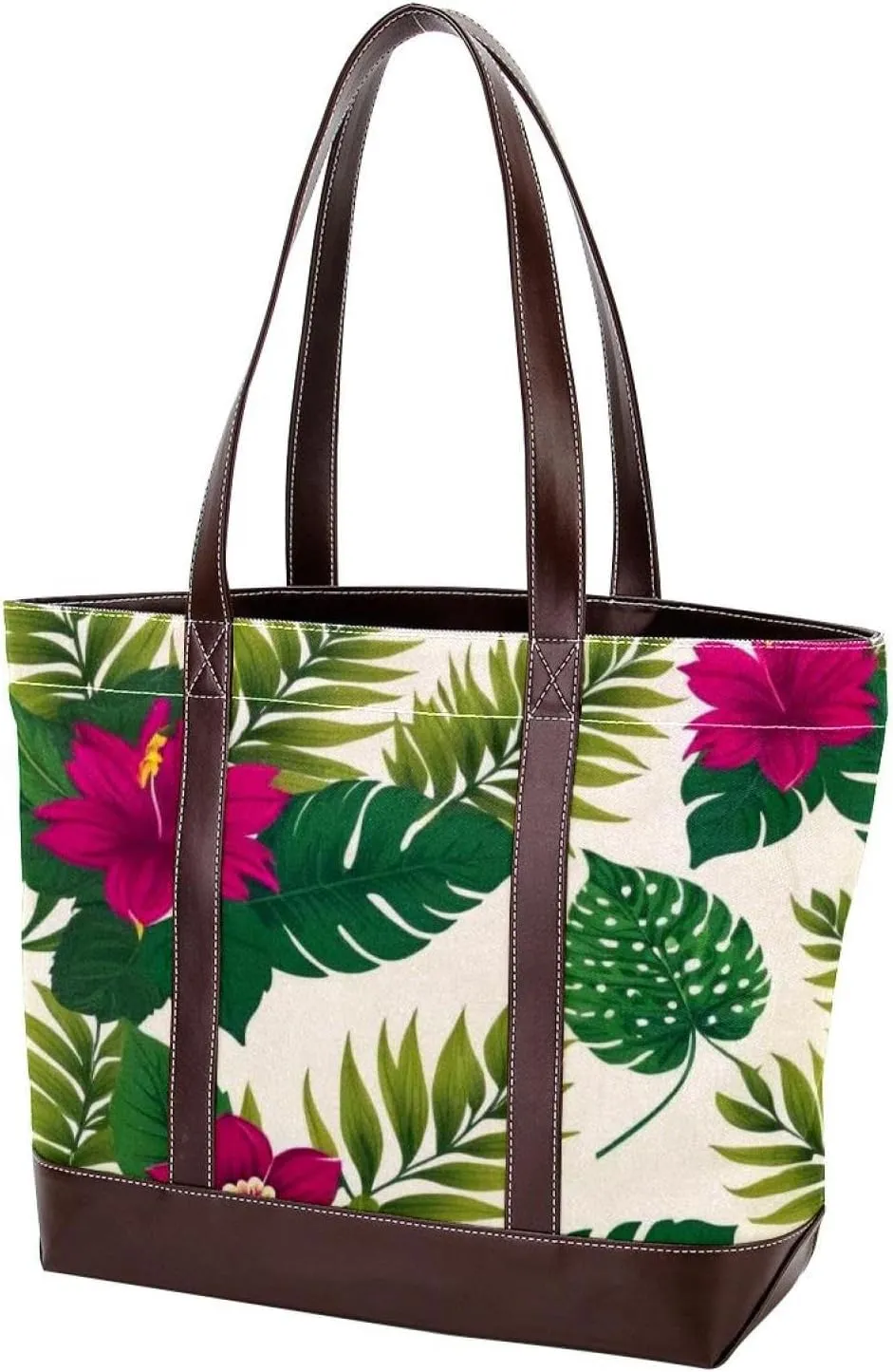 Colored Leaves-472 Tote Bags Durable Leather Canvas Purses and Handbags for Women Top Handle Shoulder Satchel Hobo Bags