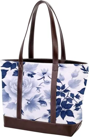 Colored Leaves-757 Tote Bags Durable Leather Canvas Purses and Handbags for Women Top Handle Shoulder Satchel Hobo Bags