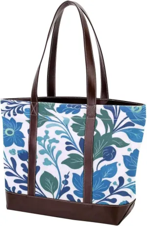 Colored Leaves-769 Tote Bags Durable Leather Canvas Purses and Handbags for Women Top Handle Shoulder Satchel Hobo Bags