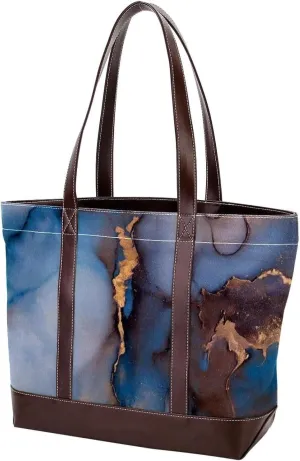 Colored Marble-1420 Tote Bags Durable Leather Canvas Purses and Handbags for Women Top Handle Shoulder Satchel Hobo Bags