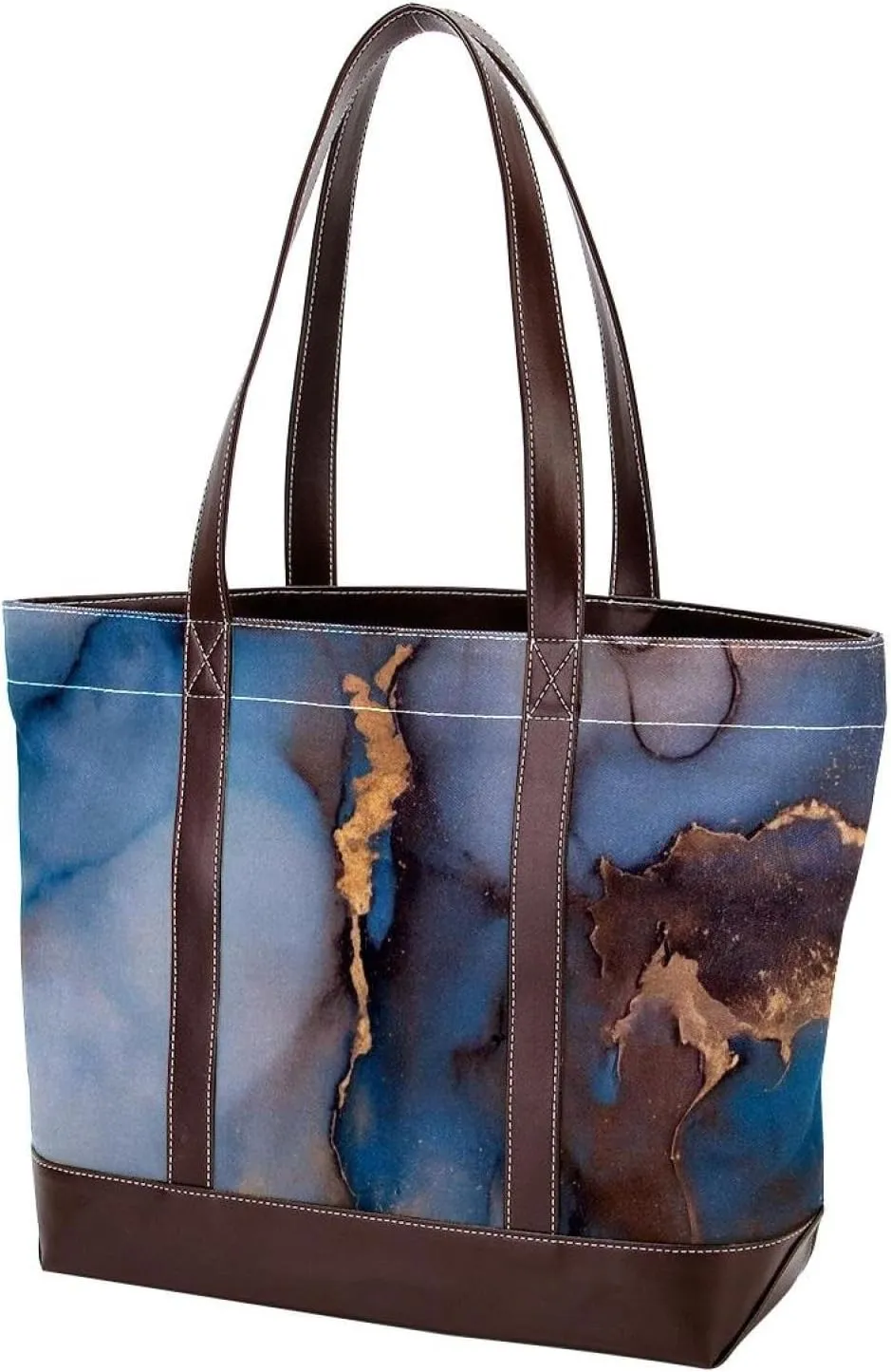 Colored Marble-1420 Tote Bags Durable Leather Canvas Purses and Handbags for Women Top Handle Shoulder Satchel Hobo Bags