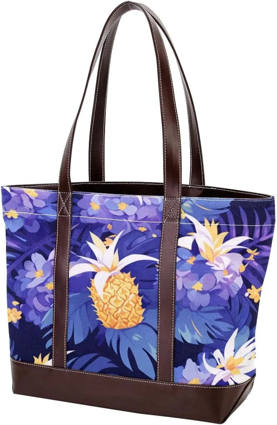 Colored Pineapple-1789 Tote Bags Durable Leather Canvas Purses and Handbags for Women Top Handle Shoulder Satchel Hobo Bags