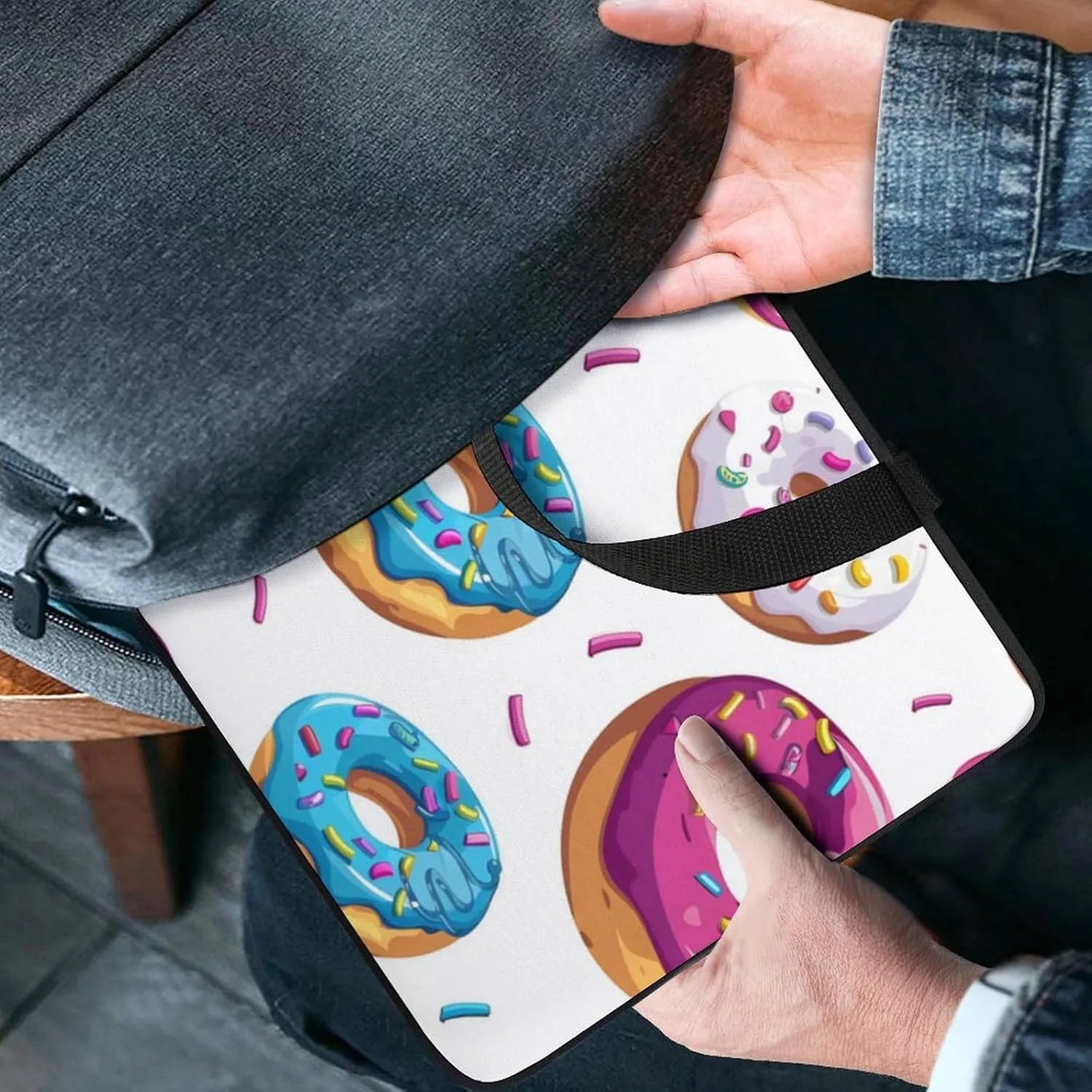 Colorful Donuts with Sprinkles Laptop Sleeve Portable Waterproof Computer Bag Pouch Handbag Protective Sleeve