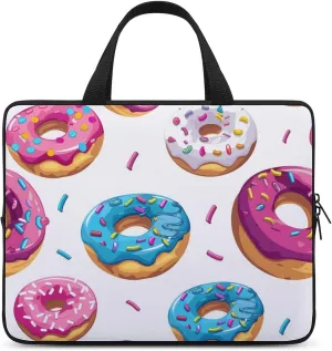 Colorful Donuts with Sprinkles Laptop Sleeve Portable Waterproof Computer Bag Pouch Handbag Protective Sleeve