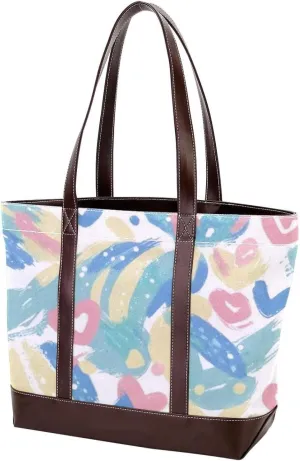 Colorful Graffiti-91 Tote Bags Durable Leather Canvas Purses and Handbags for Women Top Handle Shoulder Satchel Hobo Bags