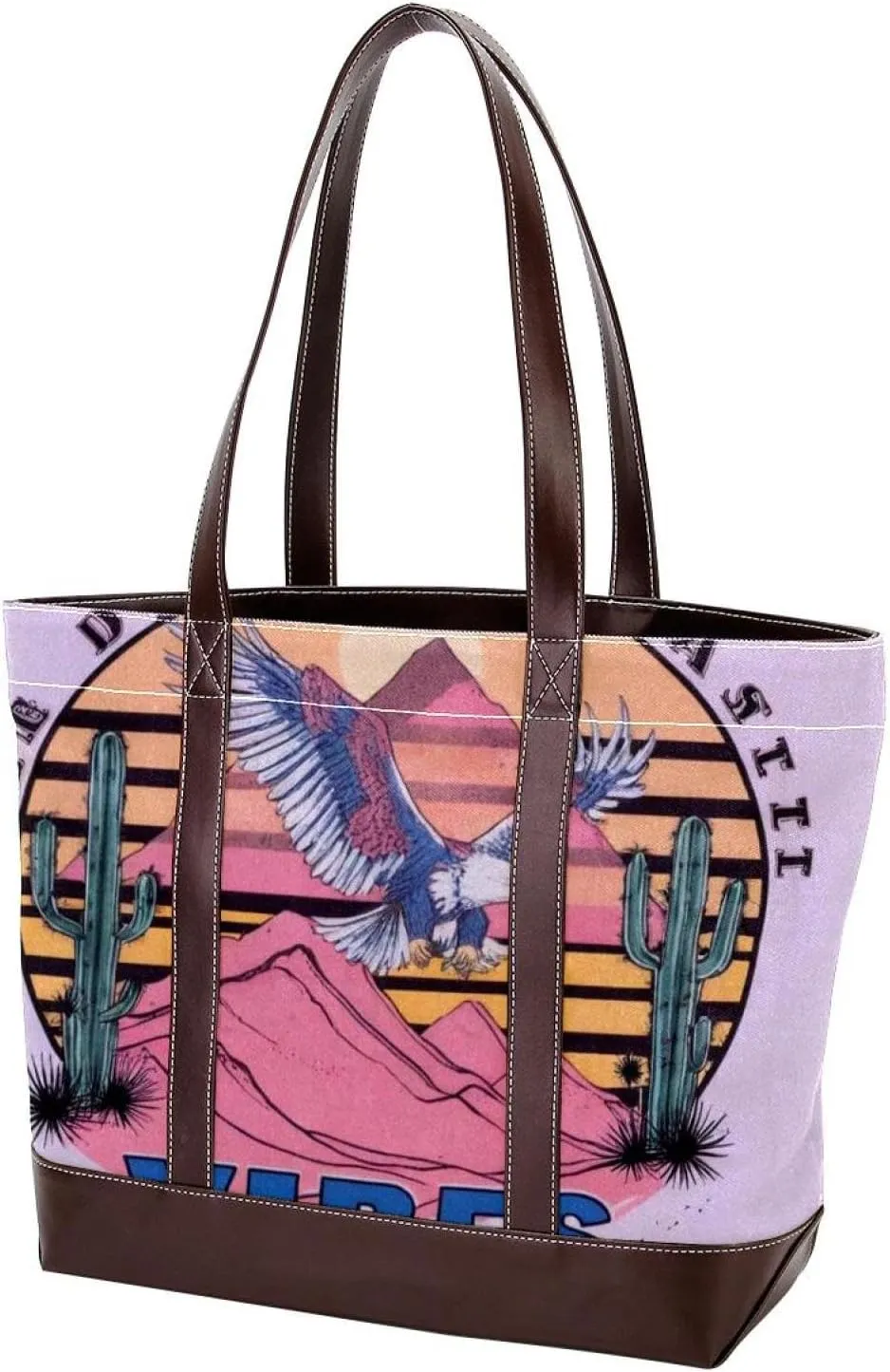 Colorful Landscape-730 Tote Bags Durable Leather Canvas Purses and Handbags for Women Top Handle Shoulder Satchel Hobo Bags