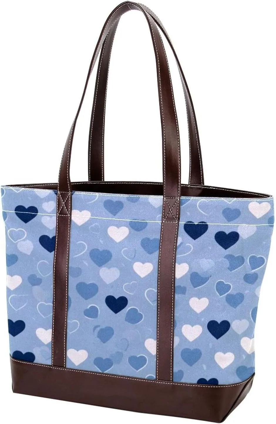 Colorful Love-1498 Tote Bags Durable Leather Canvas Purses and Handbags for Women Top Handle Shoulder Satchel Hobo Bags