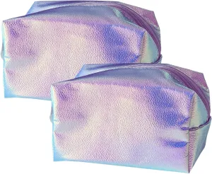 Colorful Portable PU Material Waterproof Bags (2Pack) - Perfect Gifts for Girls
