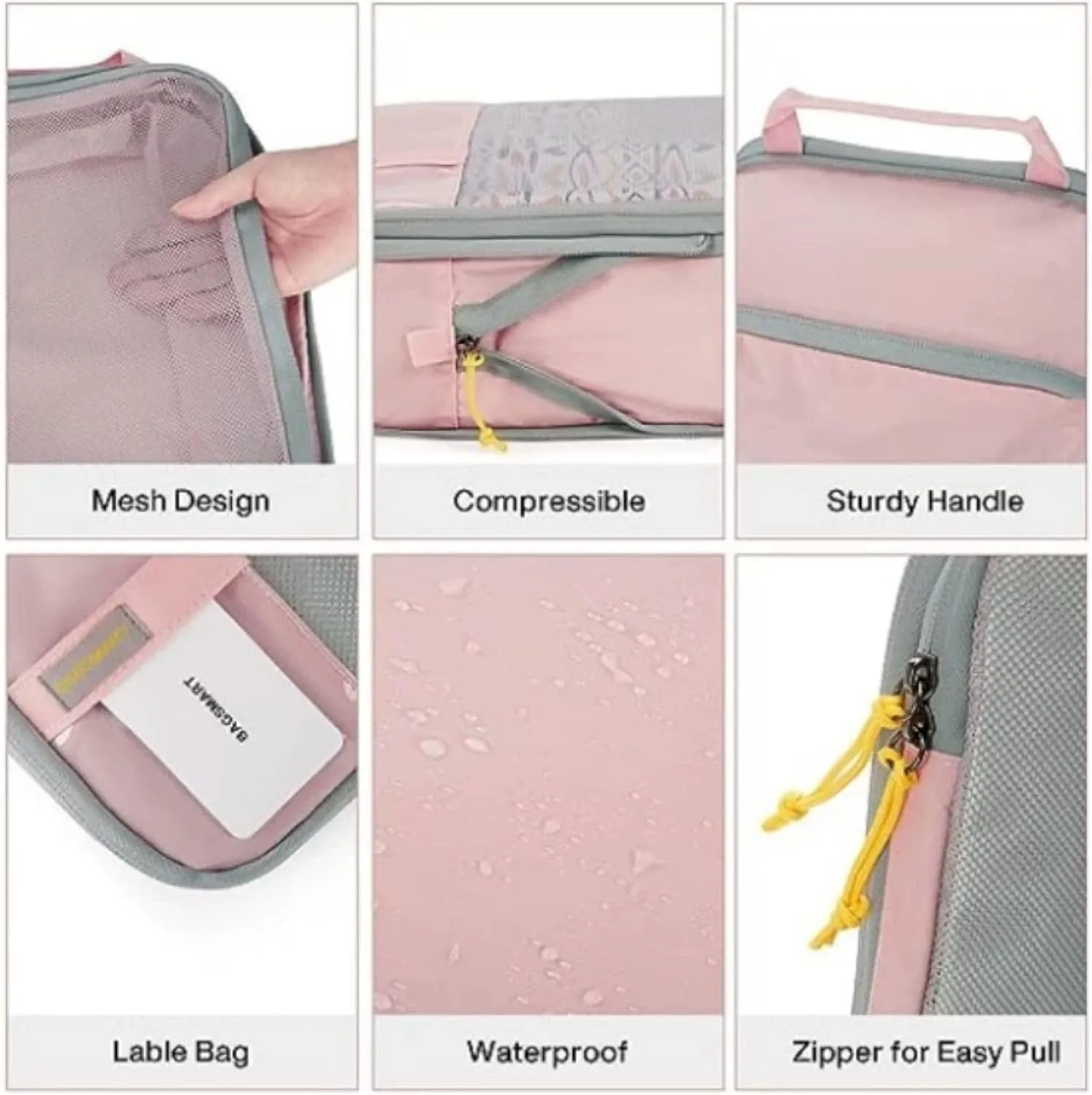 Compression Packing Cubes for Travel, Lightweight Vacation Travel Accessories for Suitcase Organizer (A, One Size)
