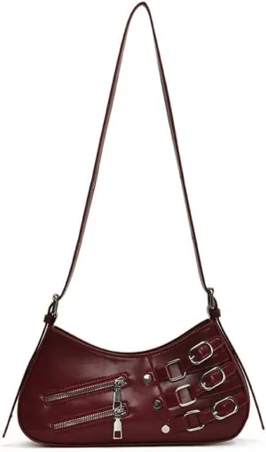 Crossbody Bags for Women Cute Purse, Y2k Purse Hobo Handbags Coquette Wallet Ladies Shoulder Bag Trendy Chic Grunge (Red)