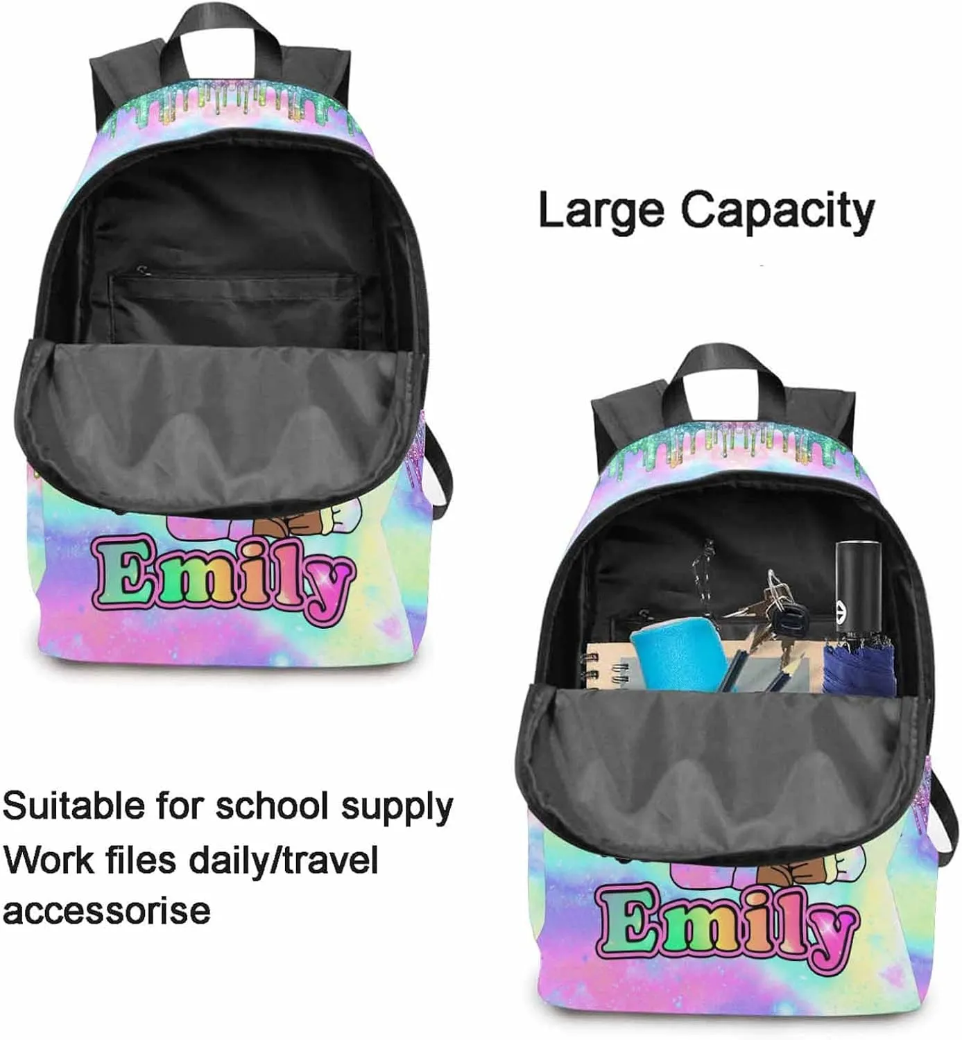 Custom Casual Unisex School Bags Backpack Heart Custom Mommy Baby Bags, Multi07, One Size