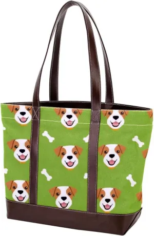 Cute Animals-1216 Tote Bags Durable Leather Canvas Purses and Handbags for Women Top Handle Shoulder Satchel Hobo Bags