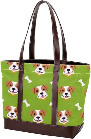 Cute Animals-1219 Tote Bags Durable Leather Canvas Purses and Handbags for Women Top Handle Shoulder Satchel Hobo Bags