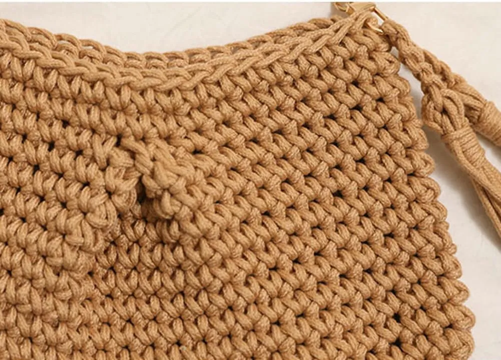 Cute Macrame Boho Beach Bag Women Hobo Shoulder Satchels Bags Summer Beach Purse Slouchy Travel Mini Tote Handbag 2025