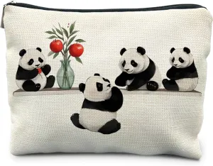 Cute Panda Makeup Bag, Panda Lover Gifts Cosmetic Bags for Women, Panda Bear Gifts Makeup Pouch Zipper Pouch