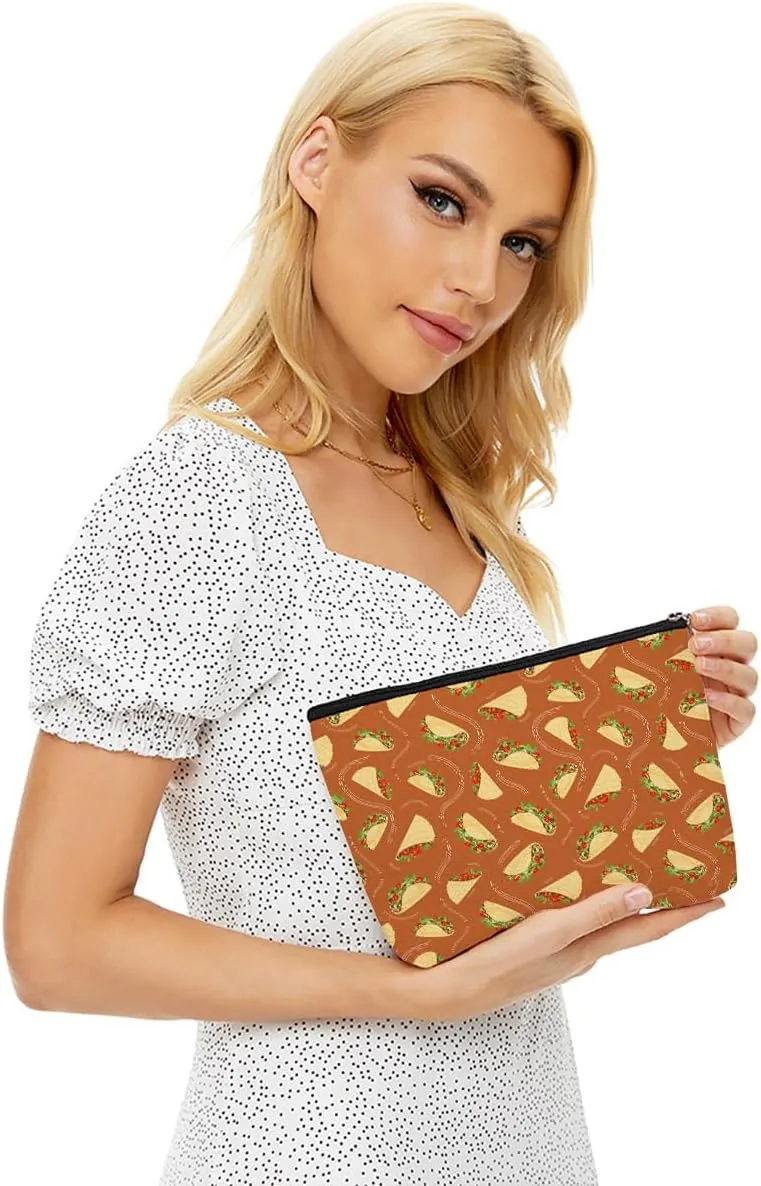 Cute Taco Makeup Bag Taco Gifts for Taco Lovers Taco Themed Travel Accessories Bag Mothers Day Christmas Birthday Gift Ideas for Women Friends Teen Girls Bestie Mom Funny Friendship Appreciate Gifts