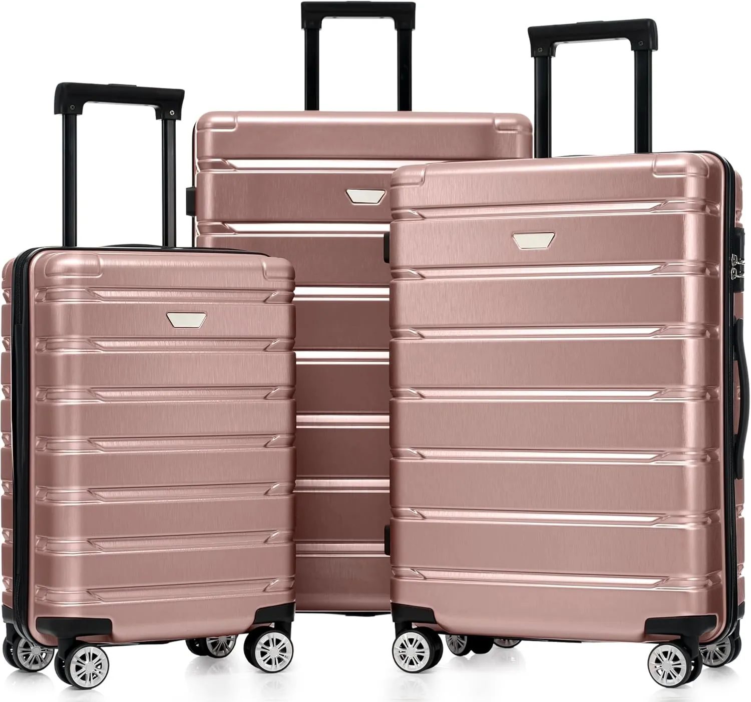 DEINPPA Hardshell Luggage Set 3 Piece, Durable ABS PC Travel Suitcase with Spinner Wheels for Men Women (20/24/28 Inch)