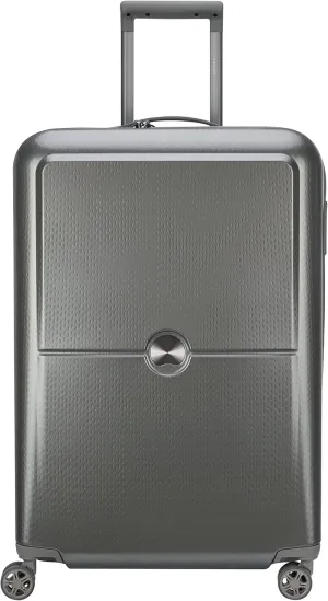 Delsey Luggage Turenne 25" Checked Luggage, Lightweight Hard Case Spinner Suitcase (Platinum)